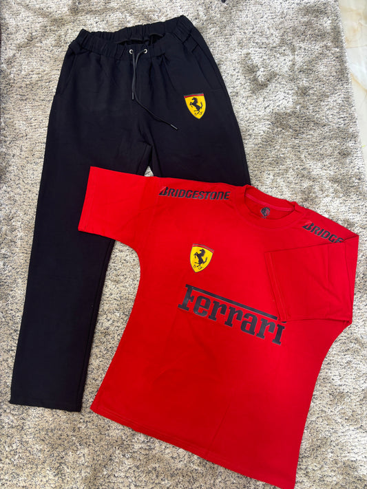 🏎️L’ENSEMBLE ULTIME (👕 T-shirt +👖 Pantalon FERRARI ) – DESIGN FERRARI 🏎️🔥🏁ÉDITION LIMITÉE